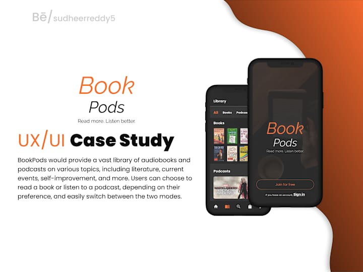 Cover image for Book Pods - Mobile UI Design