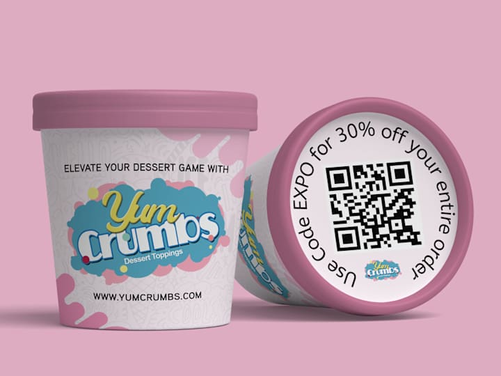 Cover image for Yum crumbs ice cream cup design by Ohiduzzaman12  on Dribbble