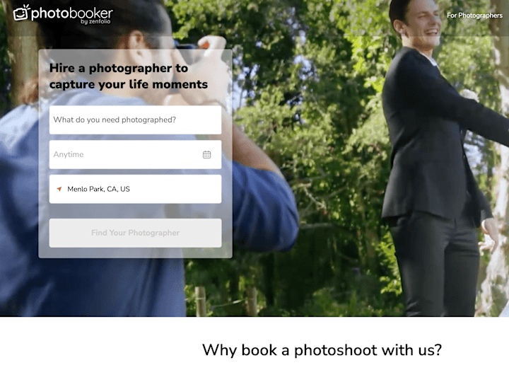 Cover image for Photobooker.com | Uber for Photoshoots