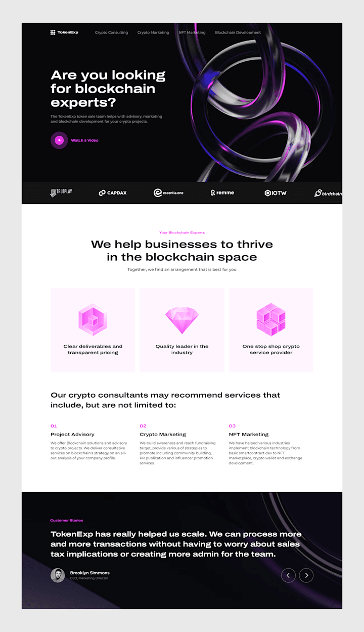 Cover image for Blockchain Experts Website