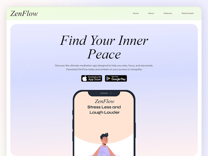 Cover image for Zenflow - Meditation App Landing Page Wix Studio Template