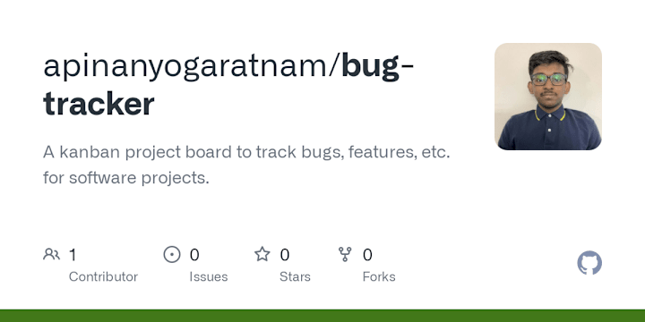 Cover image for GitHub - apinanyogaratnam/bug-tracker: A kanban project board t…