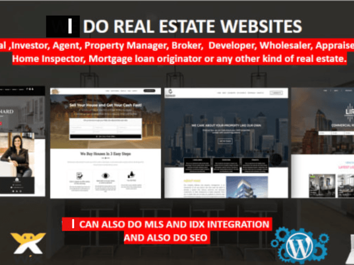 Cover image for Design your real estate website in wordpress and wix, wix studio