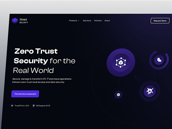 Cover image for Xtract Security - Blockchain | Web 3.0 Landing page UI UX Design