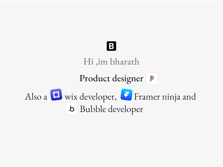 Cover image for Bharath | UX Designer & No-Code web Developer