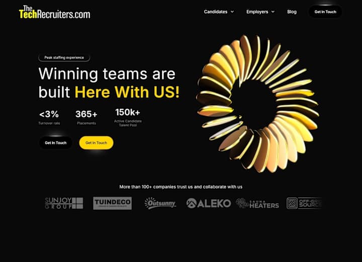 Cover image for TheTechRecruiters hero section redesign