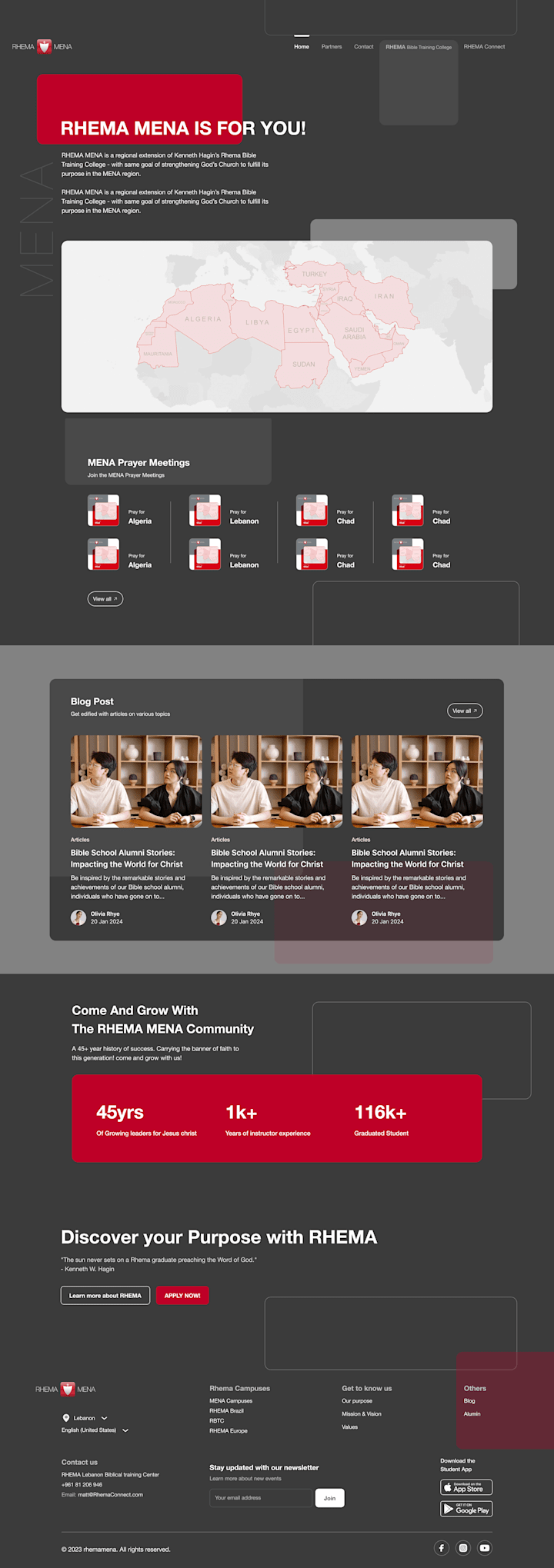 Cover image for RHEMAMENA - Bible College Landing page