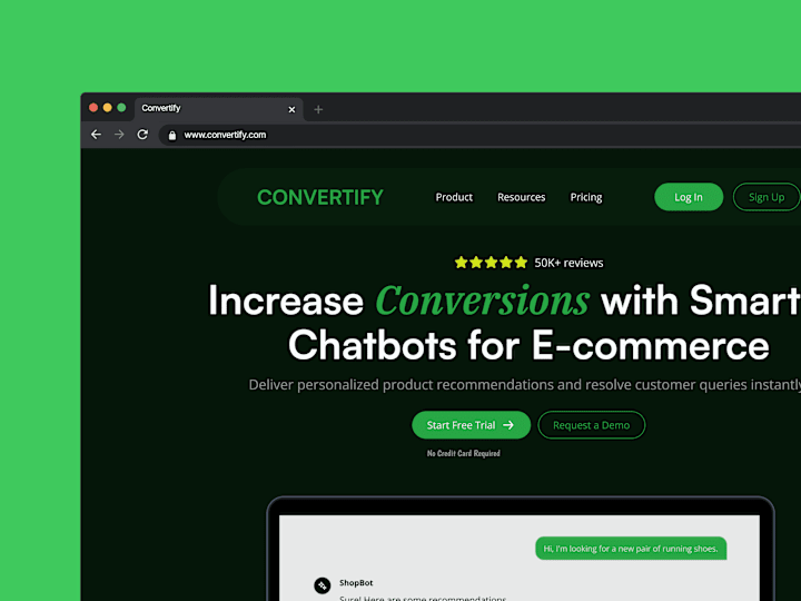 Cover image for  Dark + Light mode Landing page design for Convertify