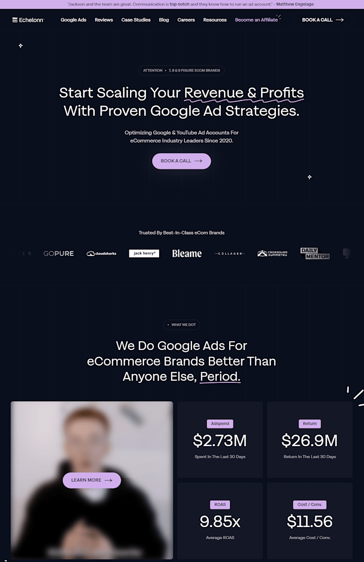 Cover image for Website developed for Google Ads Agency in Webflow