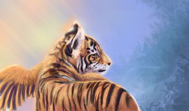 Cover image for Winged Tiger Cub Digital Painting