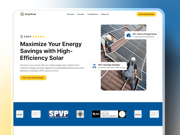 Cover image for Bright Peak Solar ✨ | High-Efficiency Solar Website