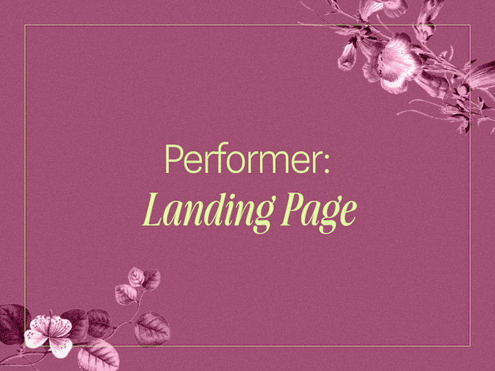 Cover image for Performer: Single Responsive Landing Page UI Design