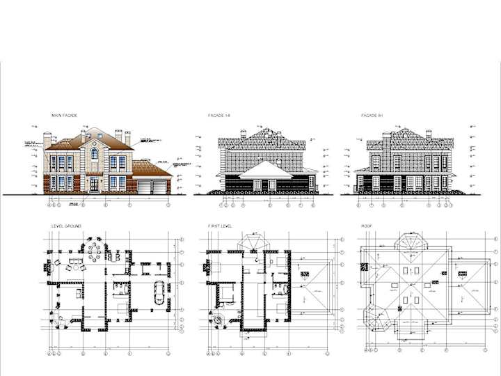 Cover image for draw revit architectural,blueprint ,house, building,plans, secti