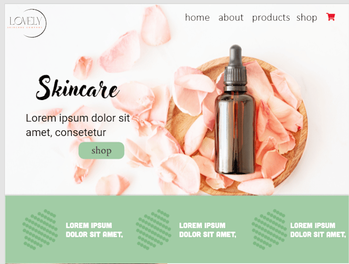 Cover image for Mock-up Web Design--- Lovely Skincare 