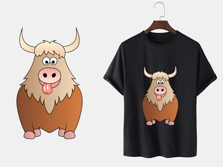 Cover image for Silly Yak T-Shirt Design Illustration