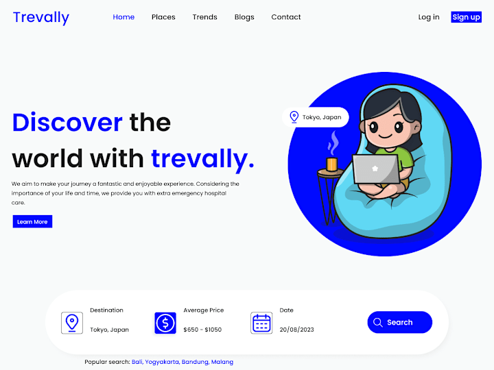 Cover image for Travelly website design