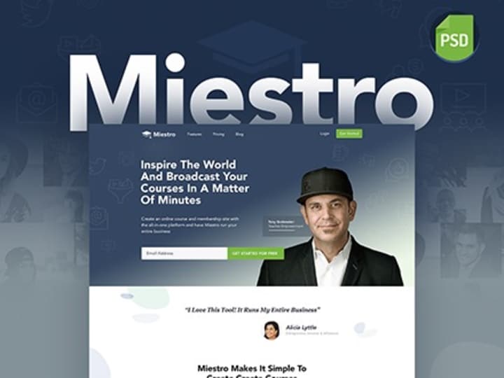 Cover image for Miestro Landing Page