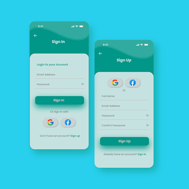 Cover image for Sign Up & Sign In Page Design
