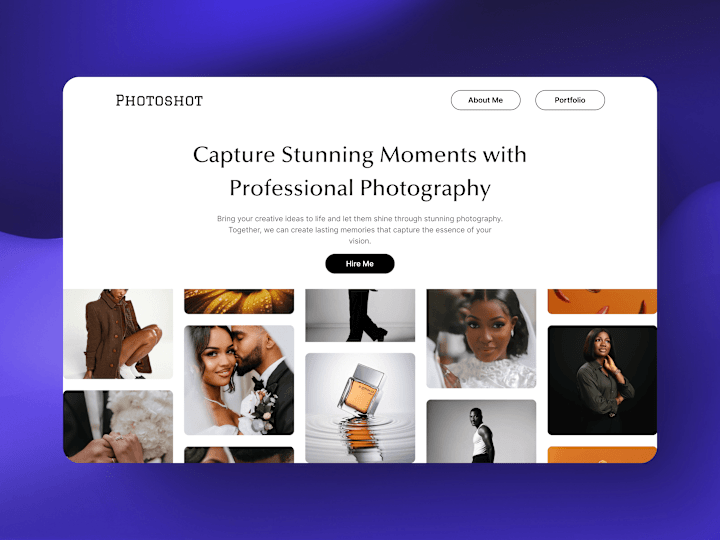 Cover image for Photography Portfolio- Hero Section Design