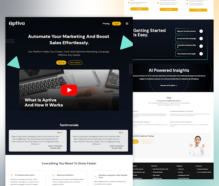Cover image for SaaS marketing website landing page.