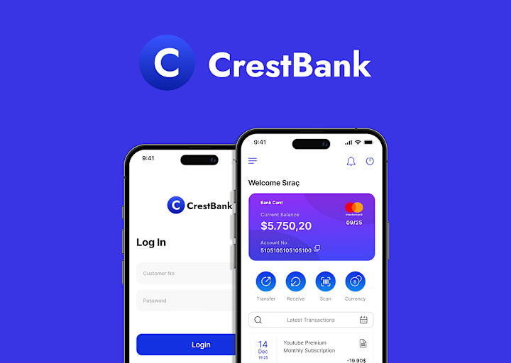 Cover image for CrestBank Banking App Design 