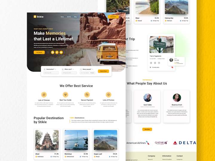 Cover image for Stickle - Travelling Landing Page Website | Webflow
