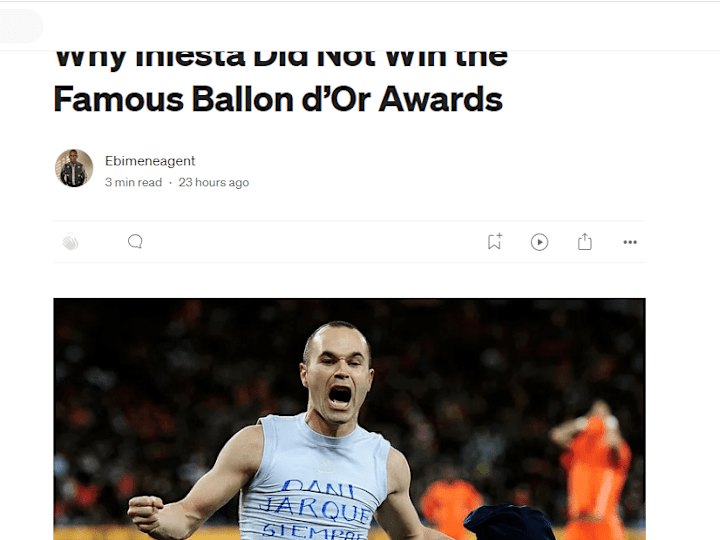 Cover image for Why Iniesta Did Not Win the Famous Ballon d’Or Awards