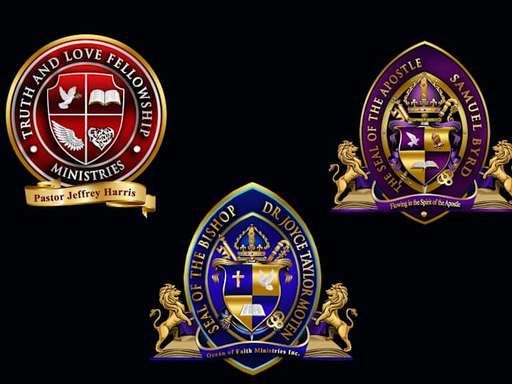 Cover image for You will get a unique Church, Bishop, Apostle seal logo