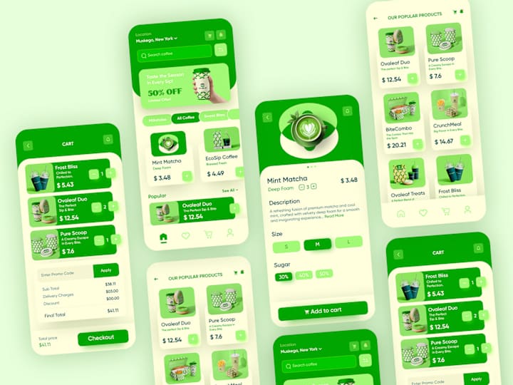 Cover image for Oval Leaf Café App Design