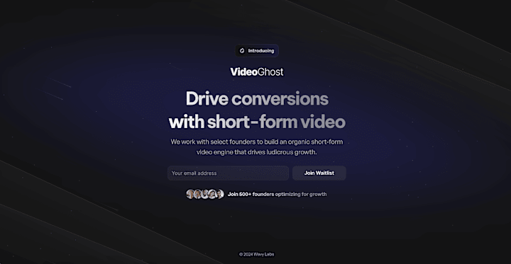 Cover image for Framer Waitlist Landing Page: VideoGhost