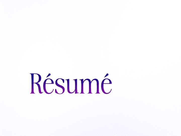 Cover image for Resume