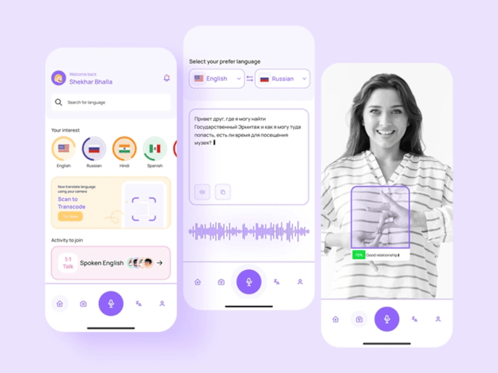 Cover image for Sign and Voice Language Translator App UI Design