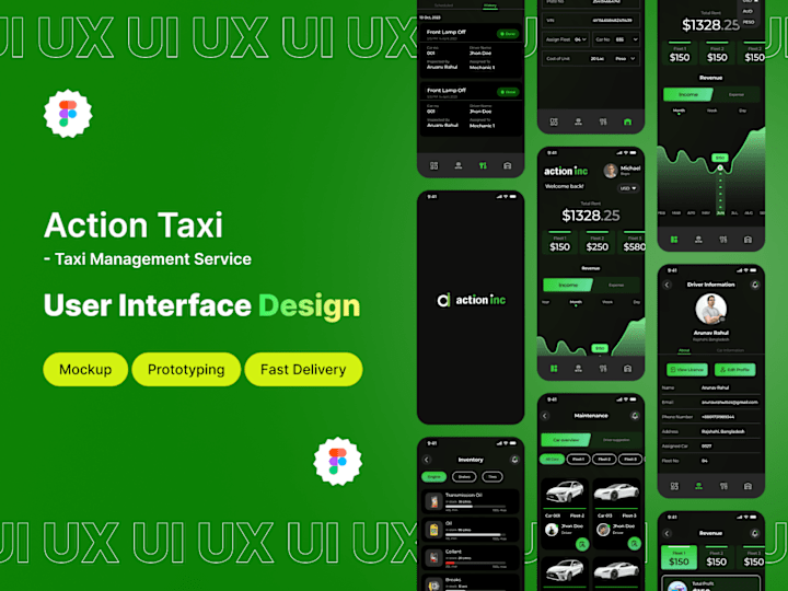 Cover image for Action Taxi- Taxi Management Service UI UX