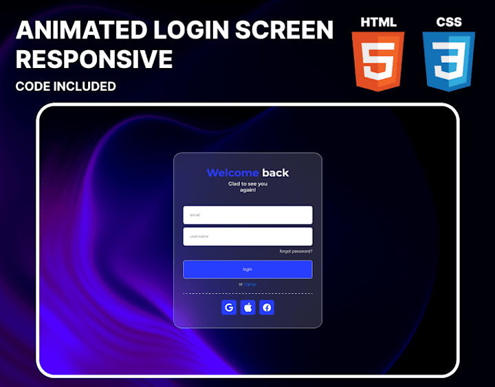 Cover image for ANIMATED LOGIN SCREEN RESPONSIVE | CODE INCLUDED 