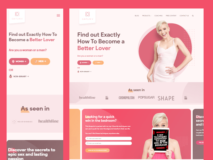 Cover image for Caitlin V – Responsive WordPress Site with Unique UI Design