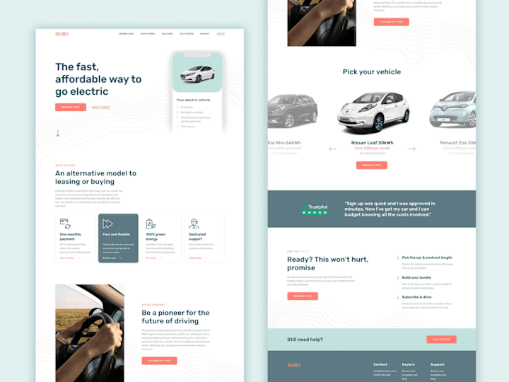 Cover image for Homepage Design for an Electric Car Subscription Platform