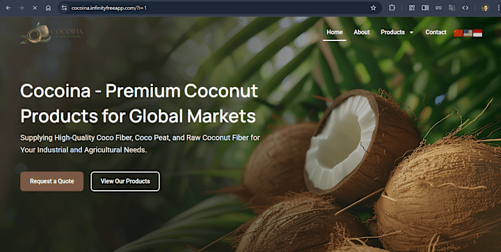 Cover image for Cocoina - Coconut Products Export Website Development