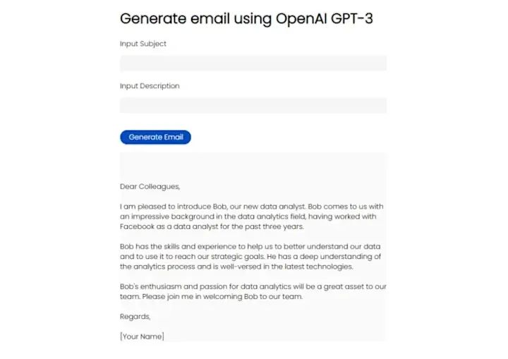 Cover image for Email Generator using GPT-3