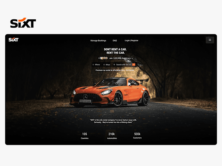 Cover image for Sixt Car Rental | Hero-Redesign