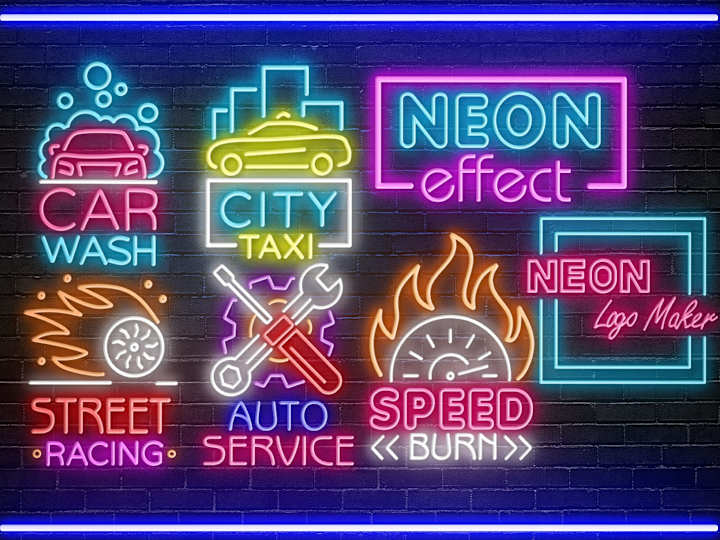 Cover image for create neon style party, adult, line art 3d logo design