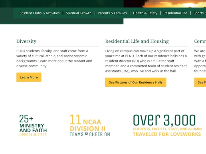 Cover image for PLNU University Website