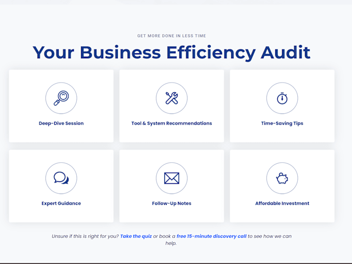 Cover image for Business Efficiency Audit (Consultation)