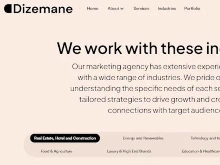 Cover image for Created a Website for Dizemane Marketing Agency on Webflow