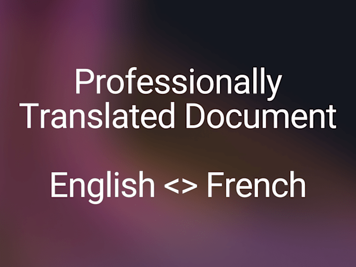 Cover image for Professional English to French Translation Services