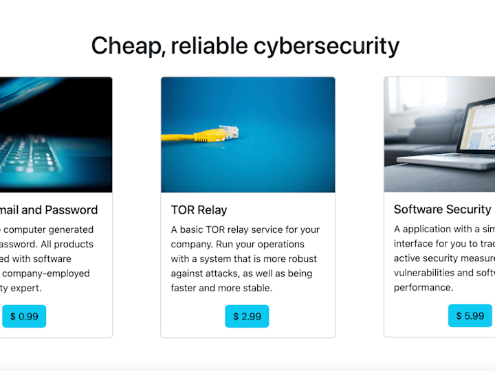 Cover image for Cybersecurity Landing Page