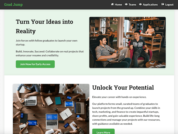 Cover image for GradJump - Team Collaboration Platform for College Graduates