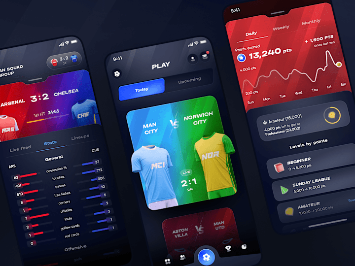 Cover image for Football Social Betting App Concept Nick Zaitsev