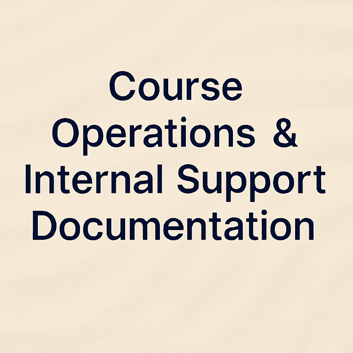 Cover image for Course Operations & Internal Support Documentation