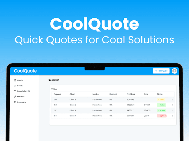 Cover image for CoolQuote – Streamlining Air Conditioning Service Quotes