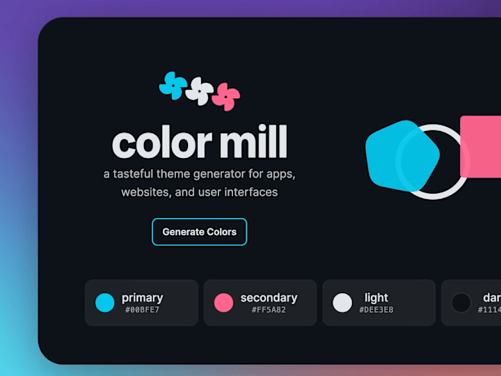 Cover image for Color Mill: A Tasteful UI Theme Generator